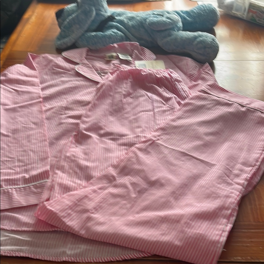 Faded Glory Pink Striped Pajama Set NEW